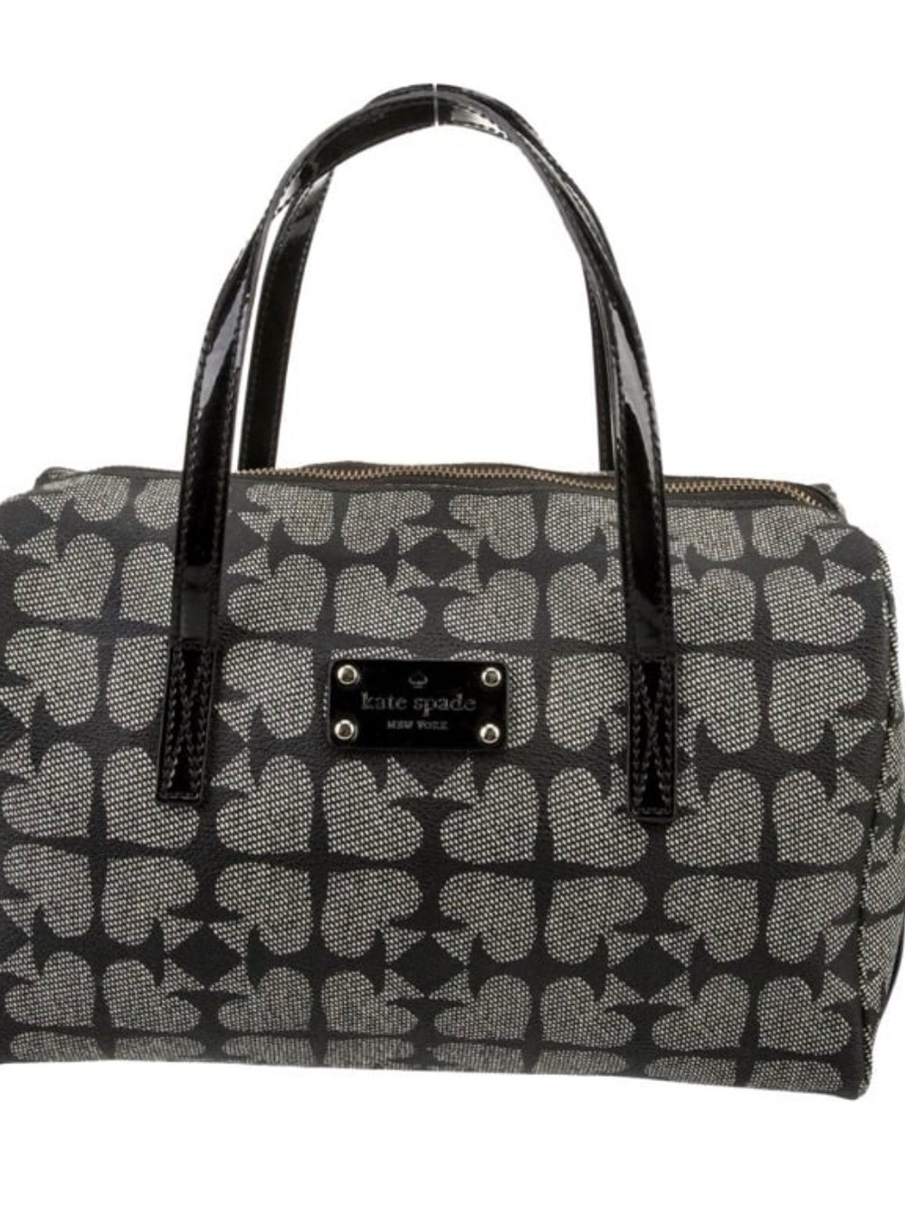 kate spade Black and Light Gray Patterned Satchel